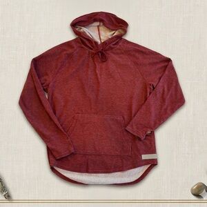 On The Byas Men’s‎ Medium Burgundy Thermal Hoodie Scalloped Hem Thumbholes